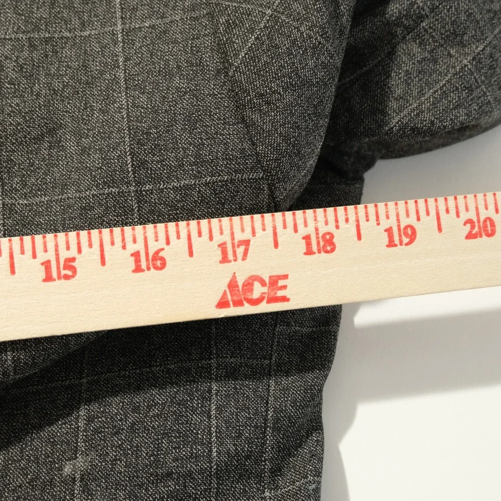 Banana Republic 42R Slim Sport Coat Marzatto Wool Gray Plaid Two Button Vented